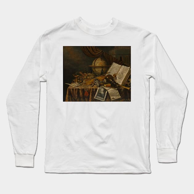 Vanitas Still Life by Edwaert Collier Long Sleeve T-Shirt by Classic Art Stall